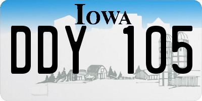 IA license plate DDY105