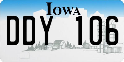 IA license plate DDY106