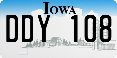 IA license plate DDY108