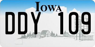 IA license plate DDY109