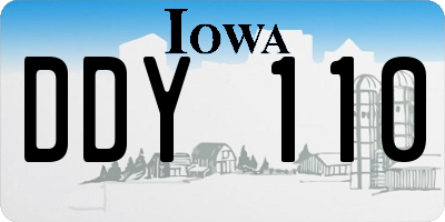 IA license plate DDY110