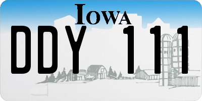 IA license plate DDY111