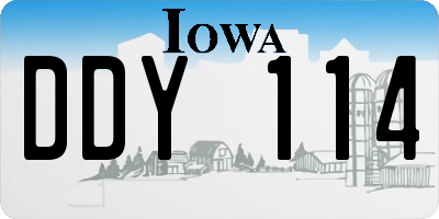 IA license plate DDY114