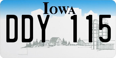 IA license plate DDY115