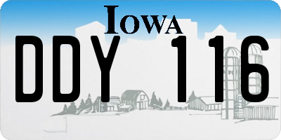 IA license plate DDY116