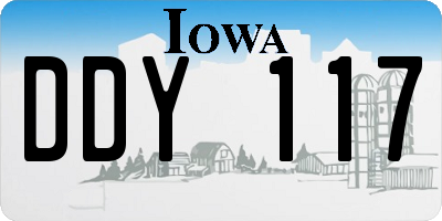 IA license plate DDY117