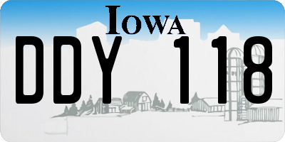 IA license plate DDY118