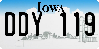 IA license plate DDY119