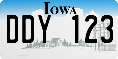 IA license plate DDY123