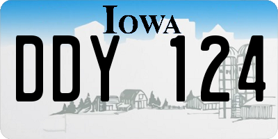 IA license plate DDY124
