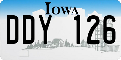 IA license plate DDY126