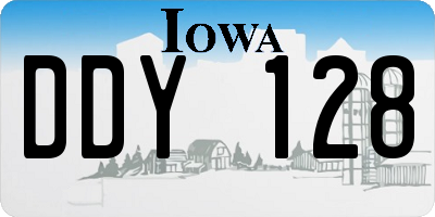 IA license plate DDY128