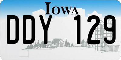 IA license plate DDY129