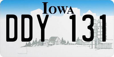 IA license plate DDY131
