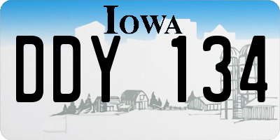 IA license plate DDY134