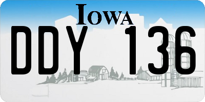 IA license plate DDY136