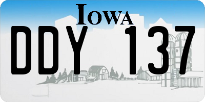 IA license plate DDY137