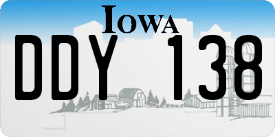 IA license plate DDY138