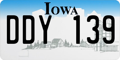 IA license plate DDY139
