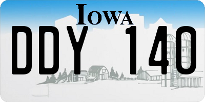 IA license plate DDY140