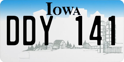 IA license plate DDY141