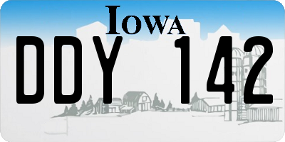 IA license plate DDY142
