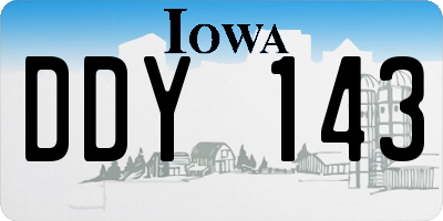 IA license plate DDY143