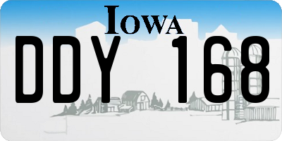 IA license plate DDY168