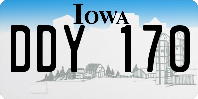 IA license plate DDY170