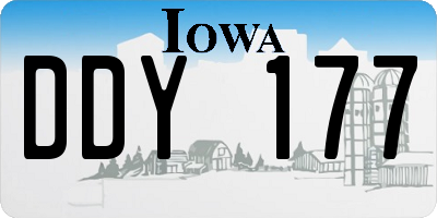 IA license plate DDY177