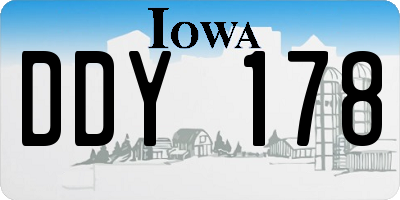 IA license plate DDY178