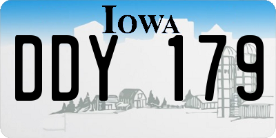 IA license plate DDY179