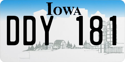 IA license plate DDY181