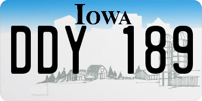 IA license plate DDY189
