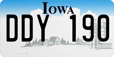 IA license plate DDY190
