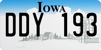 IA license plate DDY193