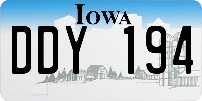IA license plate DDY194