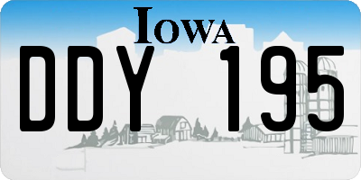 IA license plate DDY195