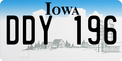 IA license plate DDY196