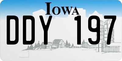 IA license plate DDY197