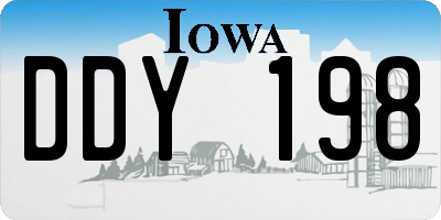 IA license plate DDY198