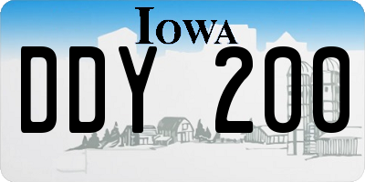 IA license plate DDY200