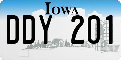 IA license plate DDY201