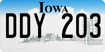 IA license plate DDY203