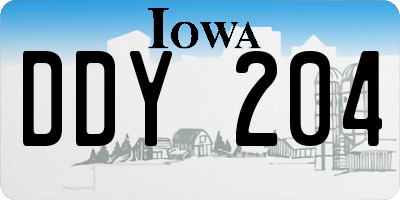 IA license plate DDY204
