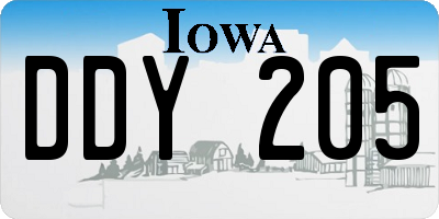 IA license plate DDY205