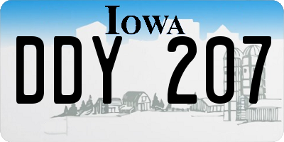 IA license plate DDY207