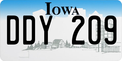 IA license plate DDY209