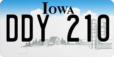 IA license plate DDY210