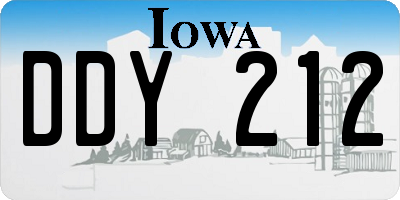 IA license plate DDY212